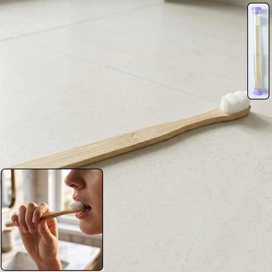 Eco Friendly Wooden Bamboo Toothbrush with Protective Travel Case 1 Pc