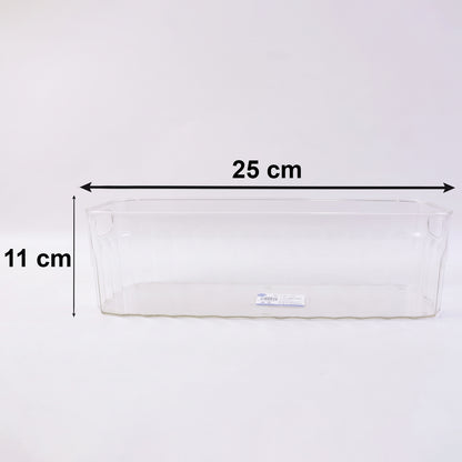 Lightweight, durable plastic storage basket for home and kitchen use.