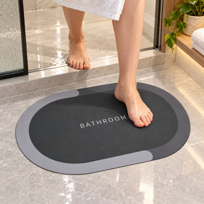 Decorative Bathroom Floor Door Mat with Textured Rubber Backing (1 Pc, 40x59 Cm)