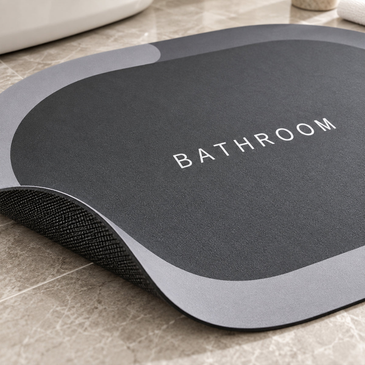 Decorative Bathroom Floor Door Mat with Textured Rubber Backing (1 Pc, 40x59 Cm)