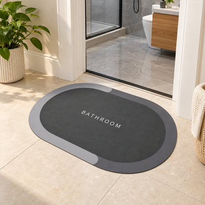 Decorative Bathroom Floor Door Mat with Textured Rubber Backing (1 Pc, 40x59 Cm)