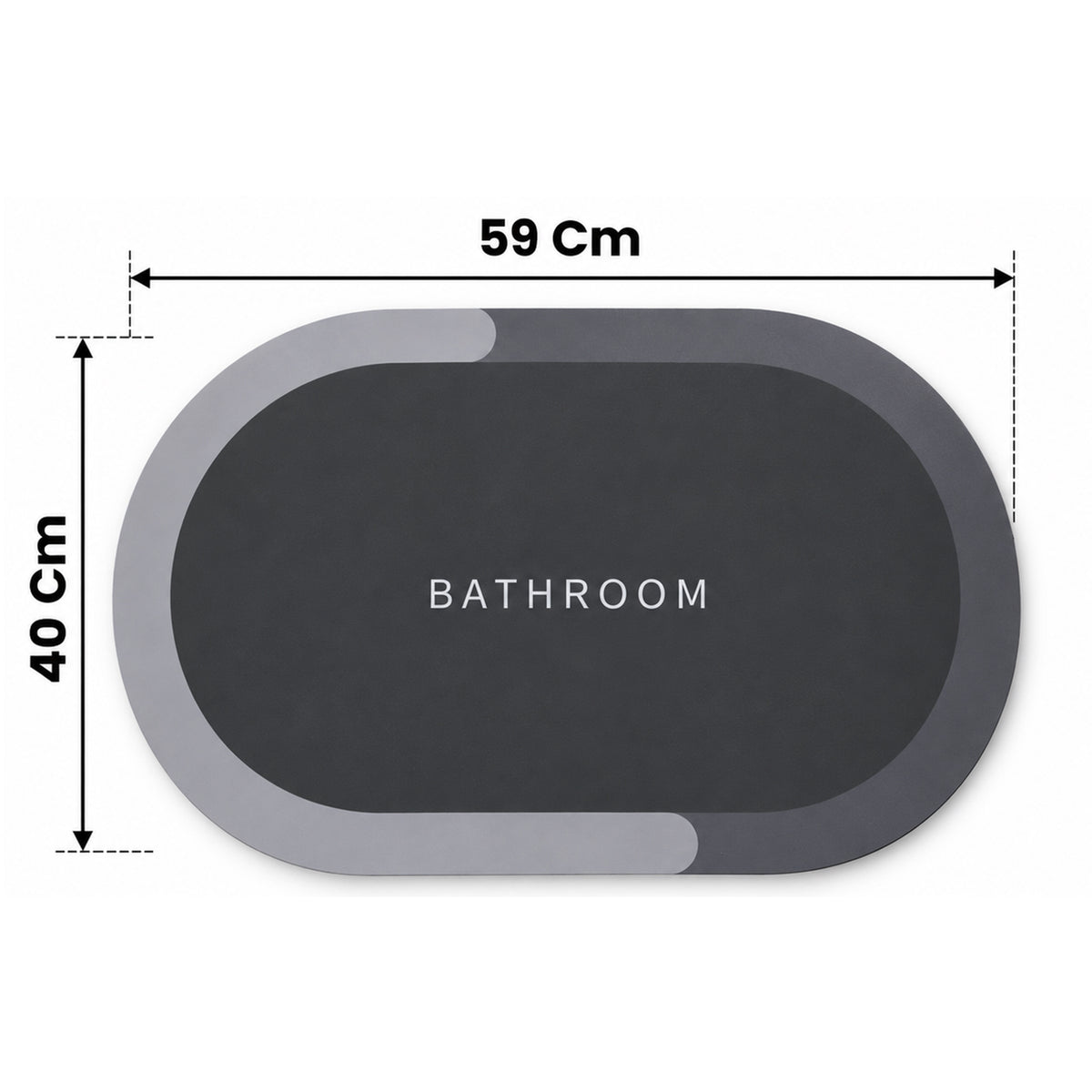 Decorative Bathroom Floor Door Mat with Textured Rubber Backing (1 Pc, 40x59 Cm)