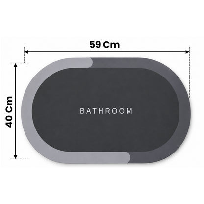 Decorative Bathroom Floor Door Mat with Textured Rubber Backing (1 Pc, 40x59 Cm)