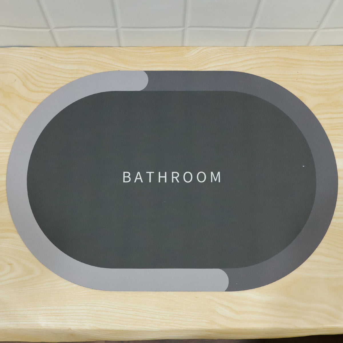 Decorative Bathroom Floor Door Mat with Textured Rubber Backing (1 Pc, 40x59 Cm)