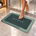 Super Absorbent Bathroom Mat 57x37 Cm, Quick Dry Non-Slip Bath Mat, Green (1 Pc)