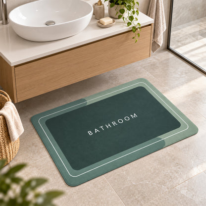 Super Absorbent Bathroom Mat 57x37 Cm, Quick Dry Non-Slip Bath Mat, Green (1 Pc)