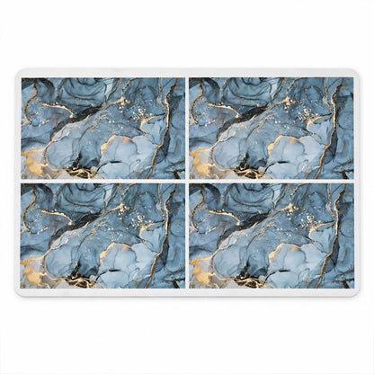 Absorbent Bathroom Mat, Blue Marble Print Quick Dry Mat (1 Pc, 59.5x39.5 Cm)