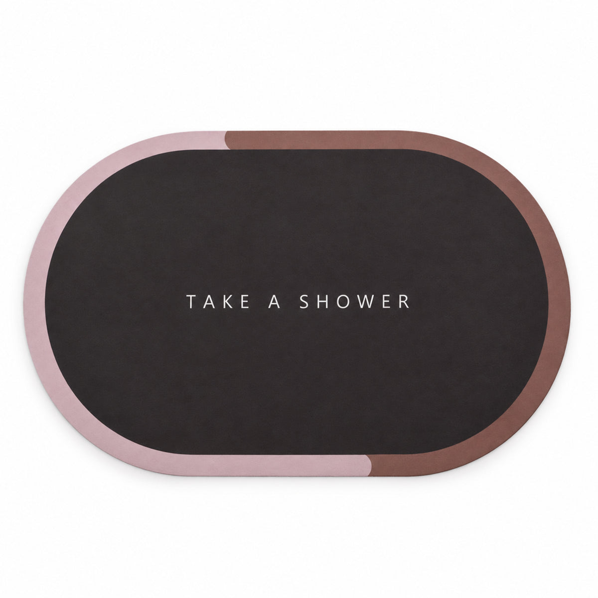 Take A Shower Oval Bath Mat, Anti-Skid Water Soaking Floor Mat (1 Pc, 56x37 Cm)