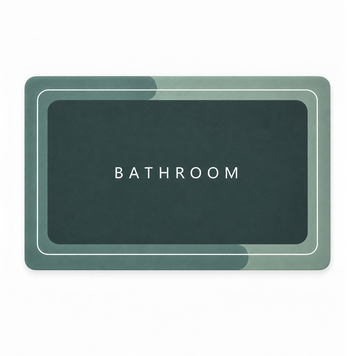Super Absorbent Bathroom Mat 57x37 Cm, Quick Dry Non-Slip Bath Mat, Green (1 Pc)
