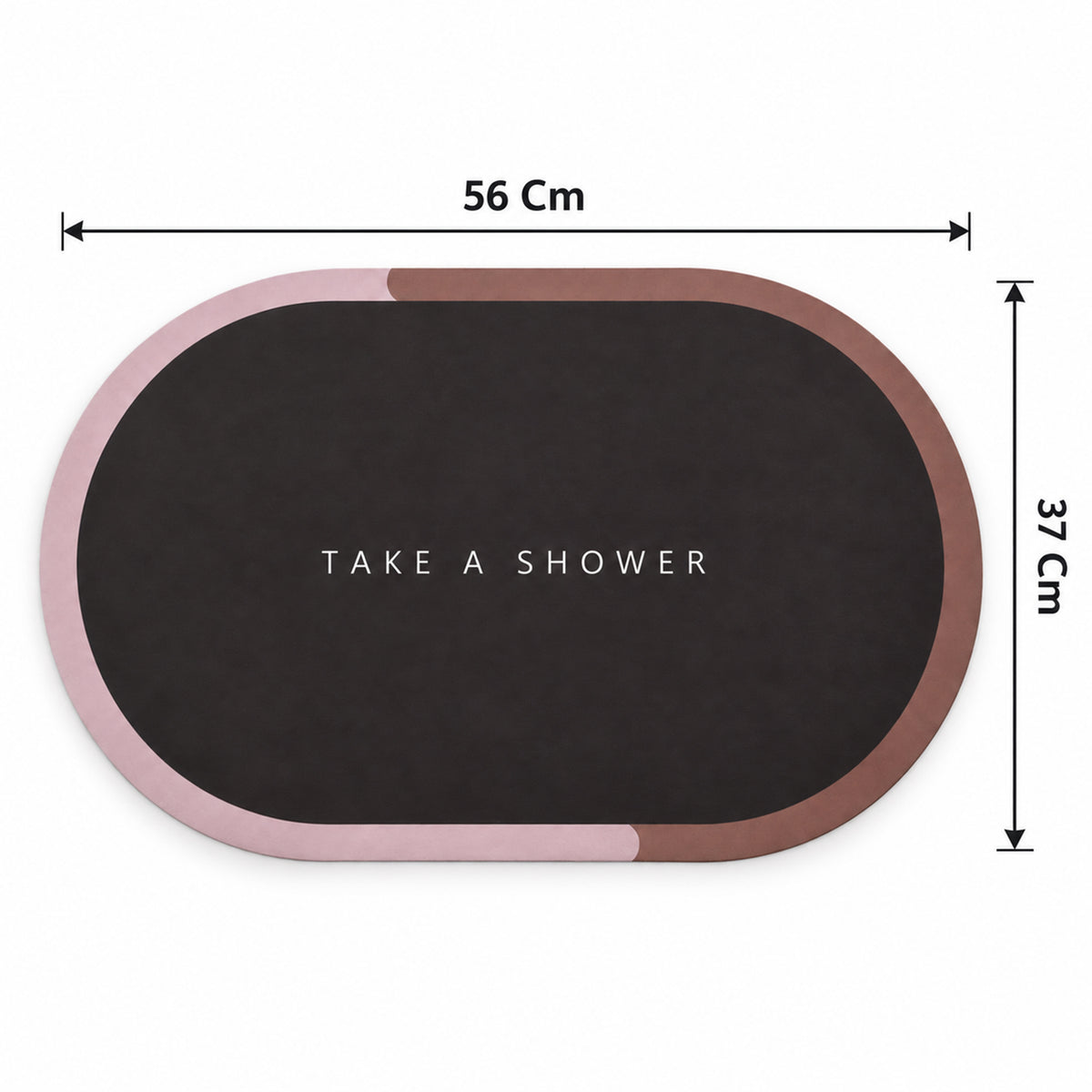Take A Shower Oval Bath Mat, Anti-Skid Water Soaking Floor Mat (1 Pc, 56x37 Cm)