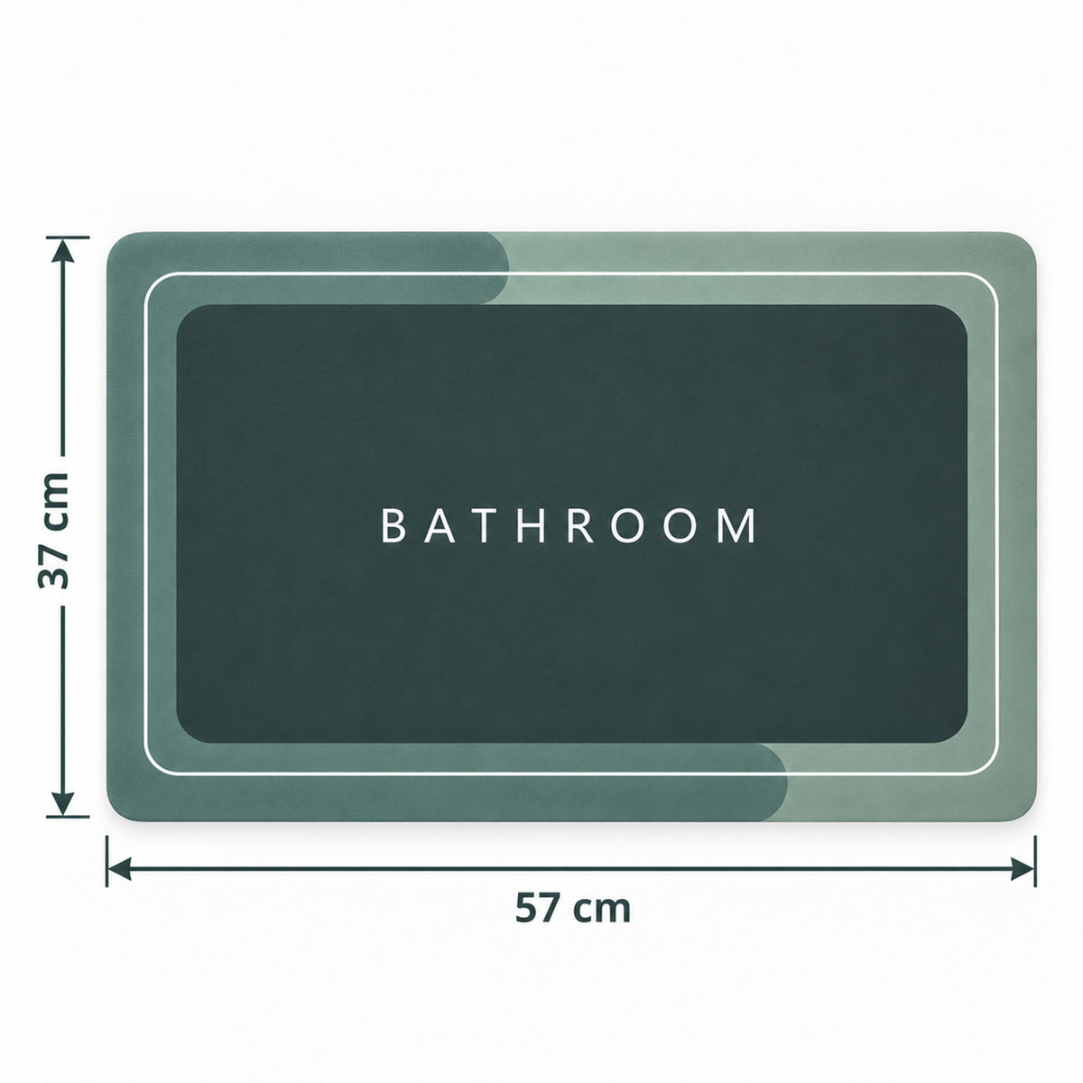 Super Absorbent Bathroom Mat 57x37 Cm, Quick Dry Non-Slip Bath Mat, Green (1 Pc)