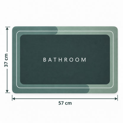 Super Absorbent Bathroom Mat 57x37 Cm, Quick Dry Non-Slip Bath Mat, Green (1 Pc)