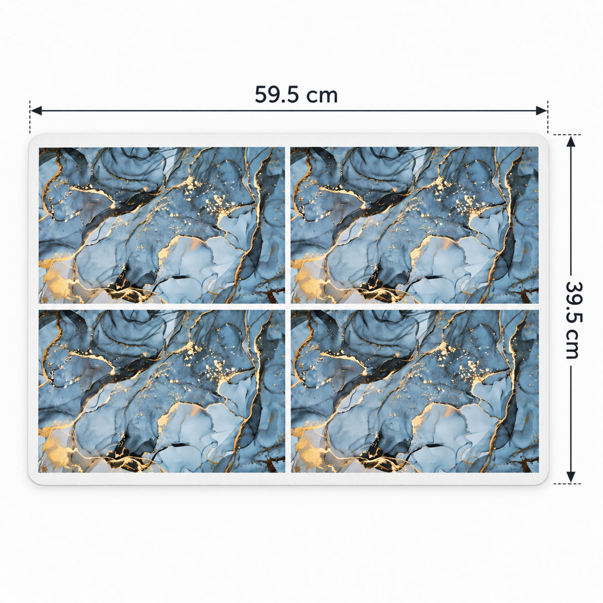Absorbent Bathroom Mat, Blue Marble Print Quick Dry Mat (1 Pc, 59.5x39.5 Cm)