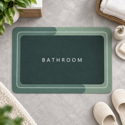 Super Absorbent Bathroom Mat 57x37 Cm, Quick Dry Non-Slip Bath Mat, Green (1 Pc)