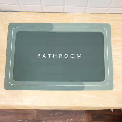 Super Absorbent Bathroom Mat 57x37 Cm, Quick Dry Non-Slip Bath Mat, Green (1 Pc)
