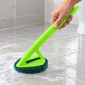 Long Handle Scrubber – Triangular Sponge Pad for Deep Cleaning