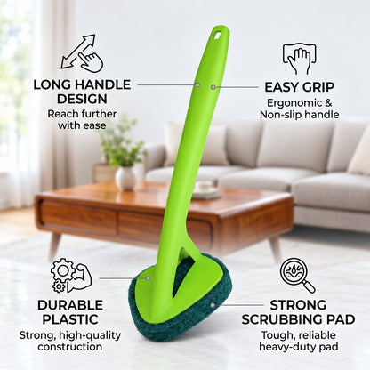 A closer look at scrubber hockey with long handle.