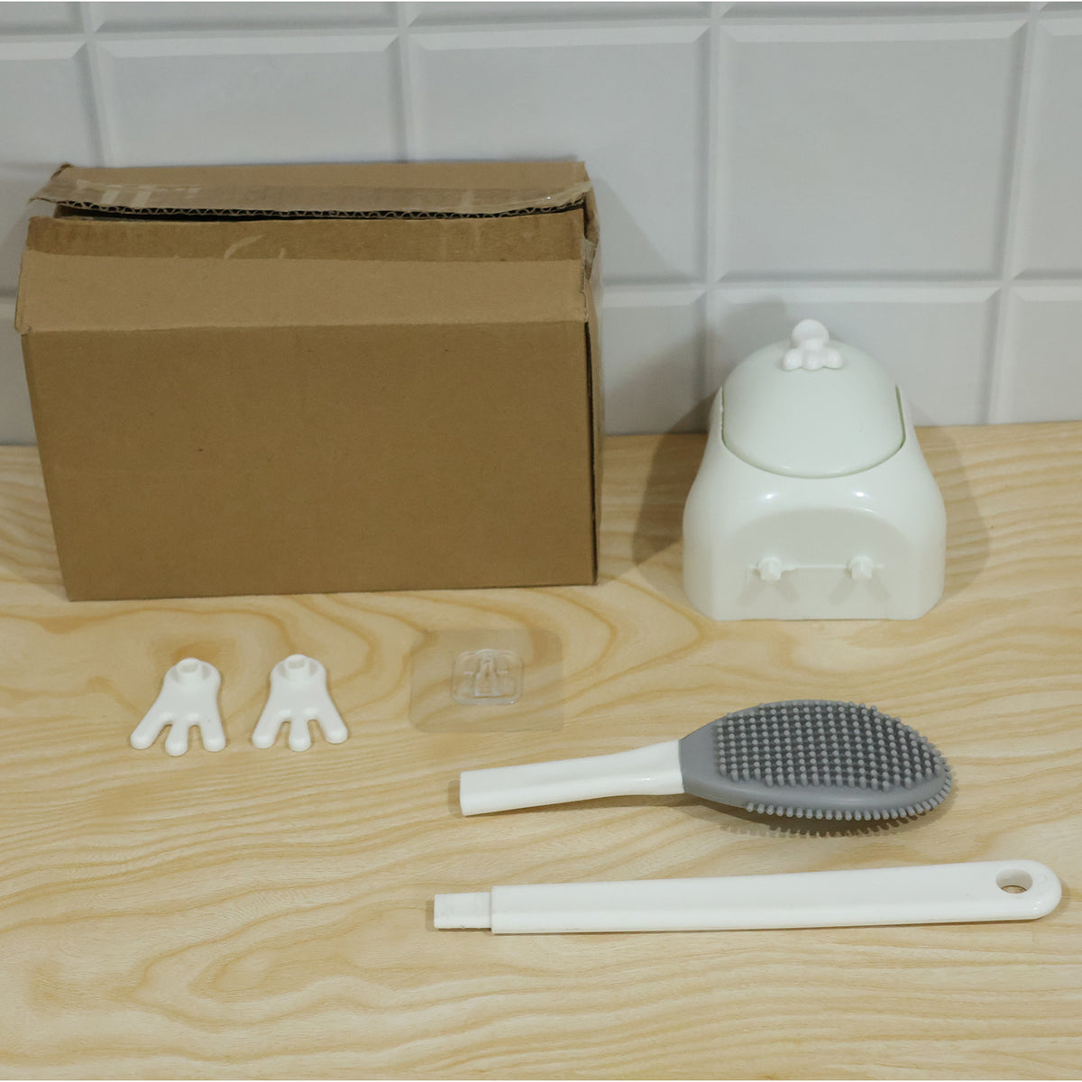 Toilet Cleaning Brush Set with Silicone Bristles and Wall Mounted Storage Holder