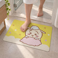 Absorbent Bathroom Mat, Cute Cartoon Bunny Print Quick Dry Mat (1 Pc, 60x40 Cm)