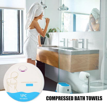 Compressed Travel Bath Towel - (1 Pc / 70x10 Cm)