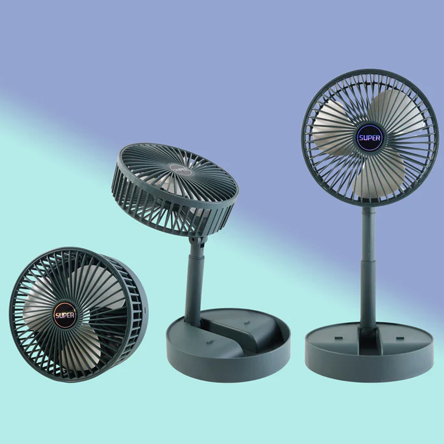 Rechargeable Desktop Table Fan Mobile Phone Holder (1 Pc)