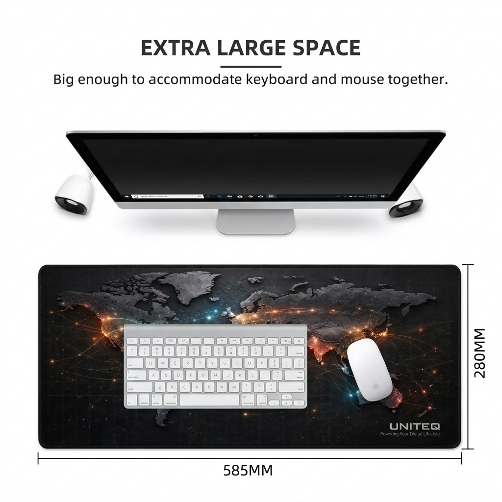 Close-up of smooth fabric surface on UNITEQ mouse pad
