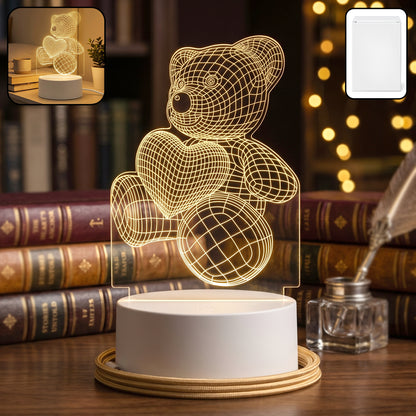 3D Teddy Bear LED Night Lamp front view
