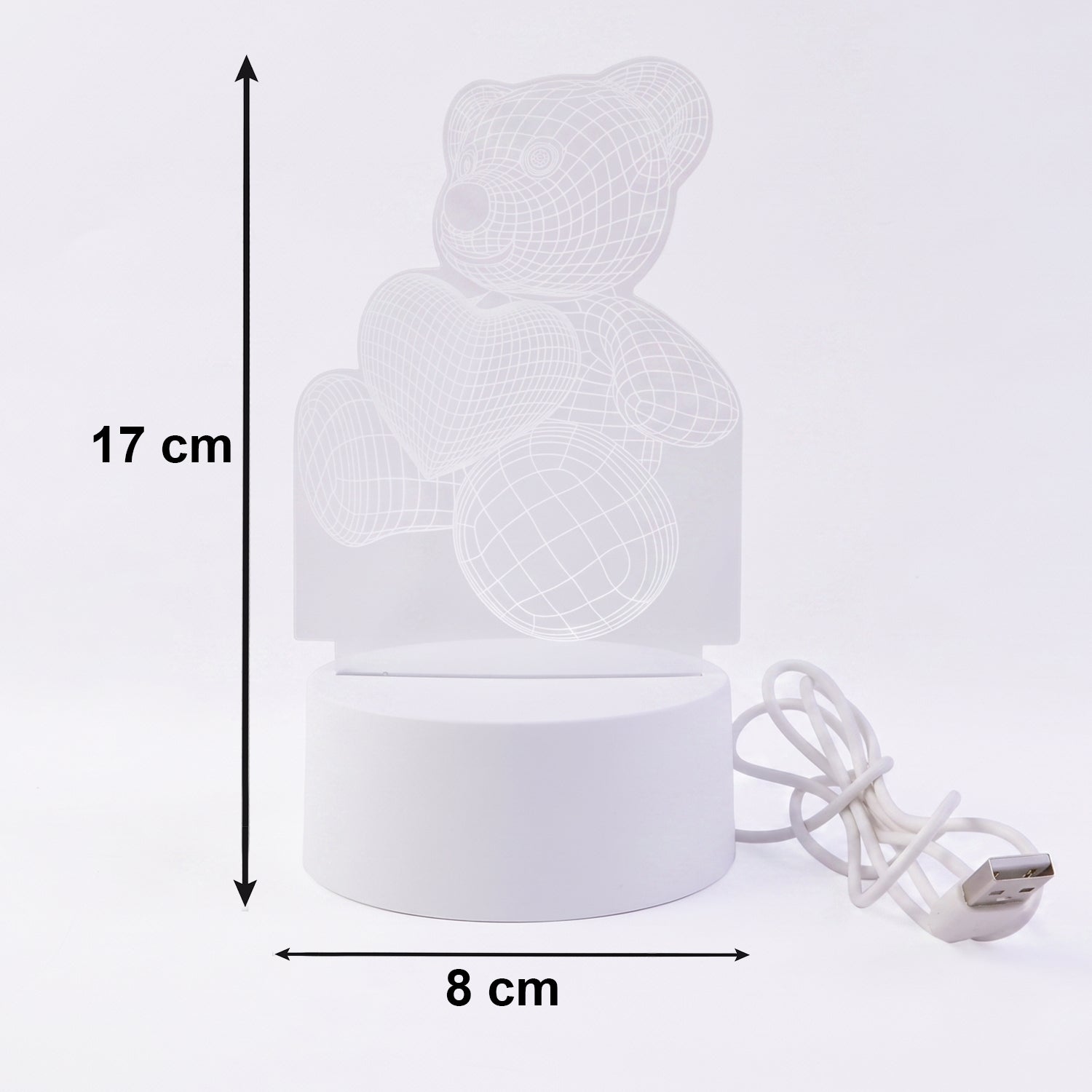 3D illusion teddy bear LED night lamp illuminated