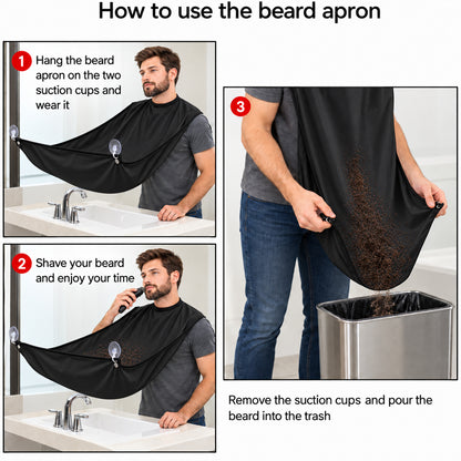 Beard Apron for Men, Shaving Cape with Suction Cups for Clean Trimming (1 Pc)