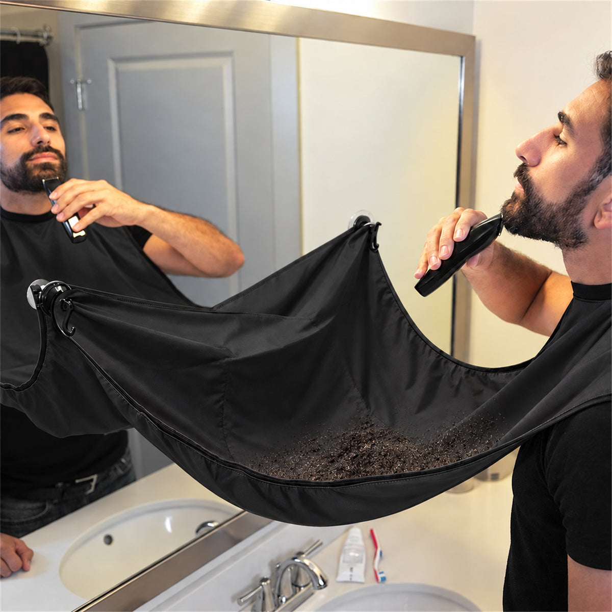 Beard Apron for Men, Shaving Cape with Suction Cups for Clean Trimming (1 Pc)