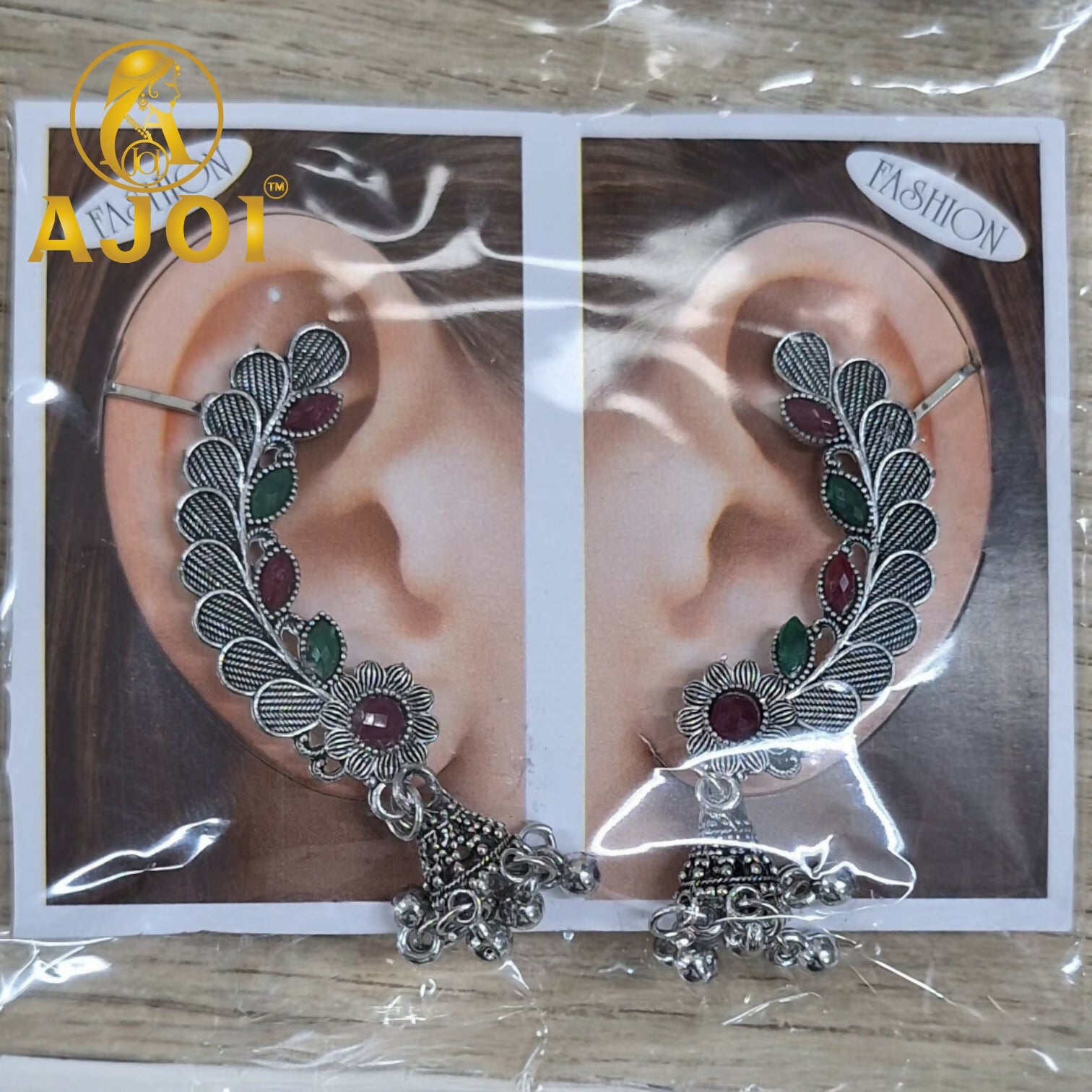 Royal Gemstone Leaf Earrings