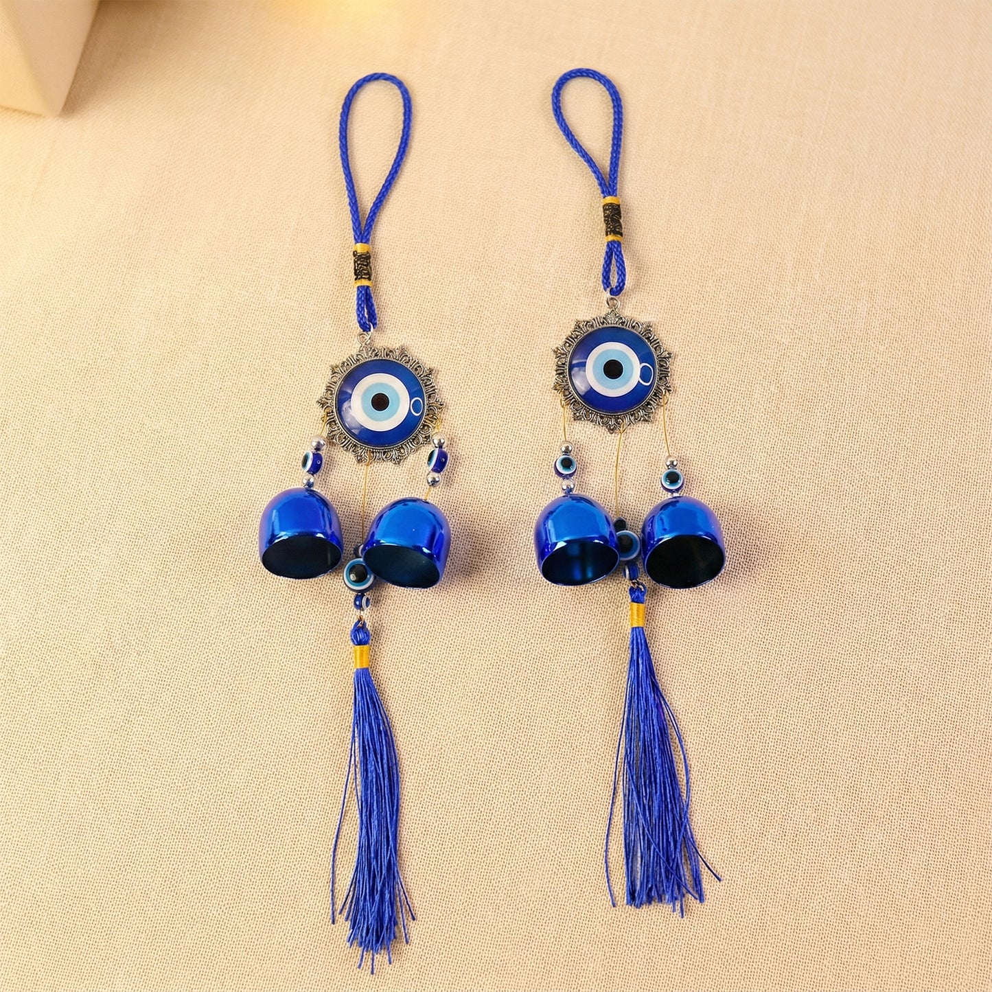 Decorative hanging evil eye wind chimes