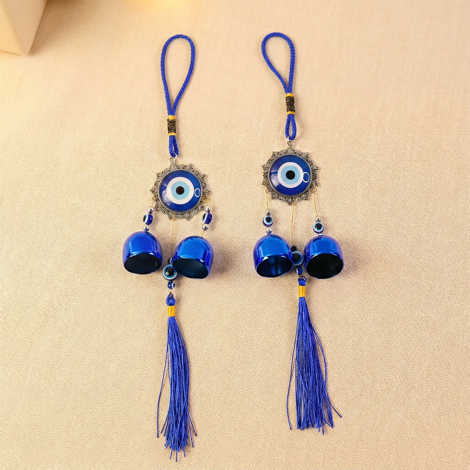 Decorative hanging evil eye wind chimes