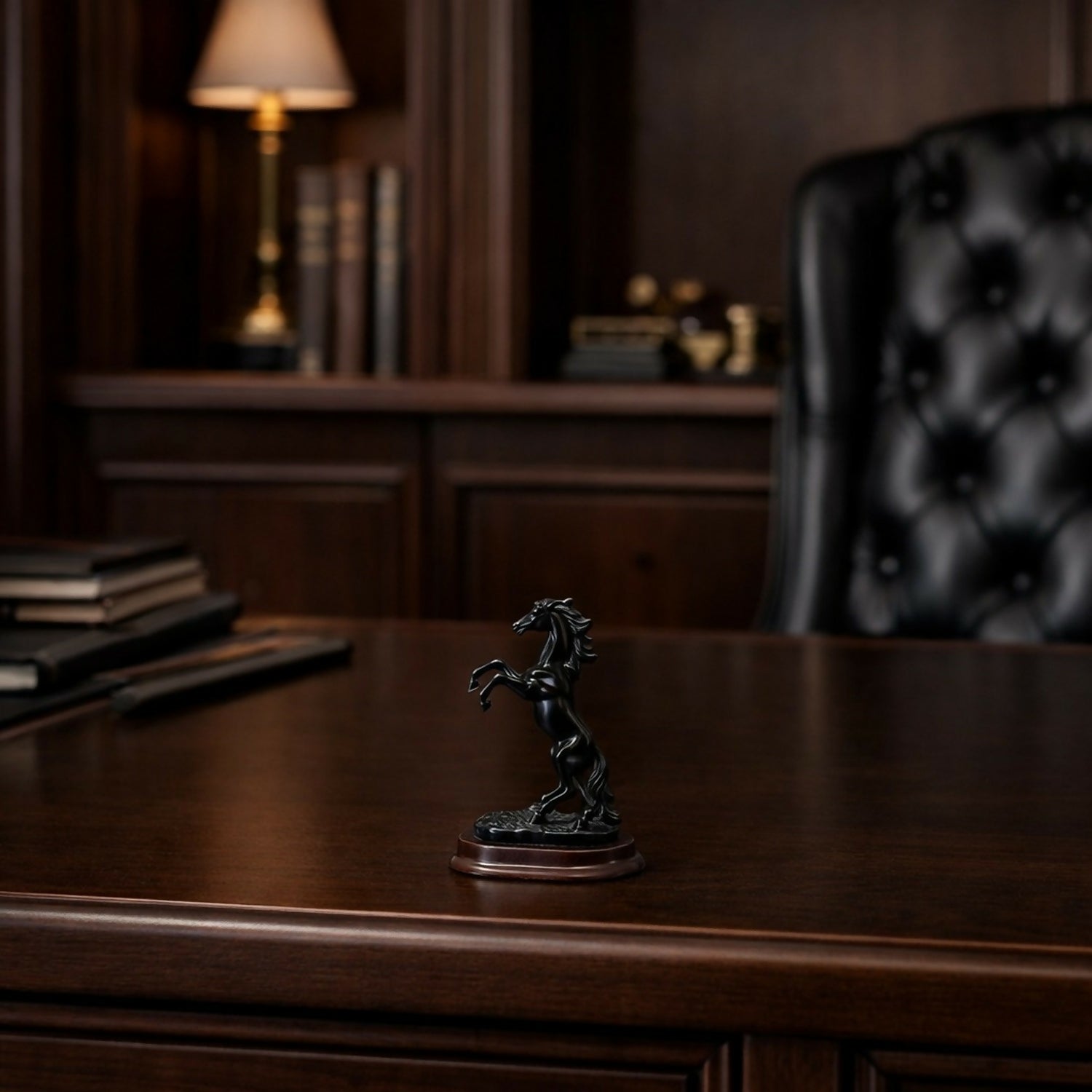 Black Horse poly-resin Showpiece for Home Decor | Lucky Horse Statue | Office Table Decor