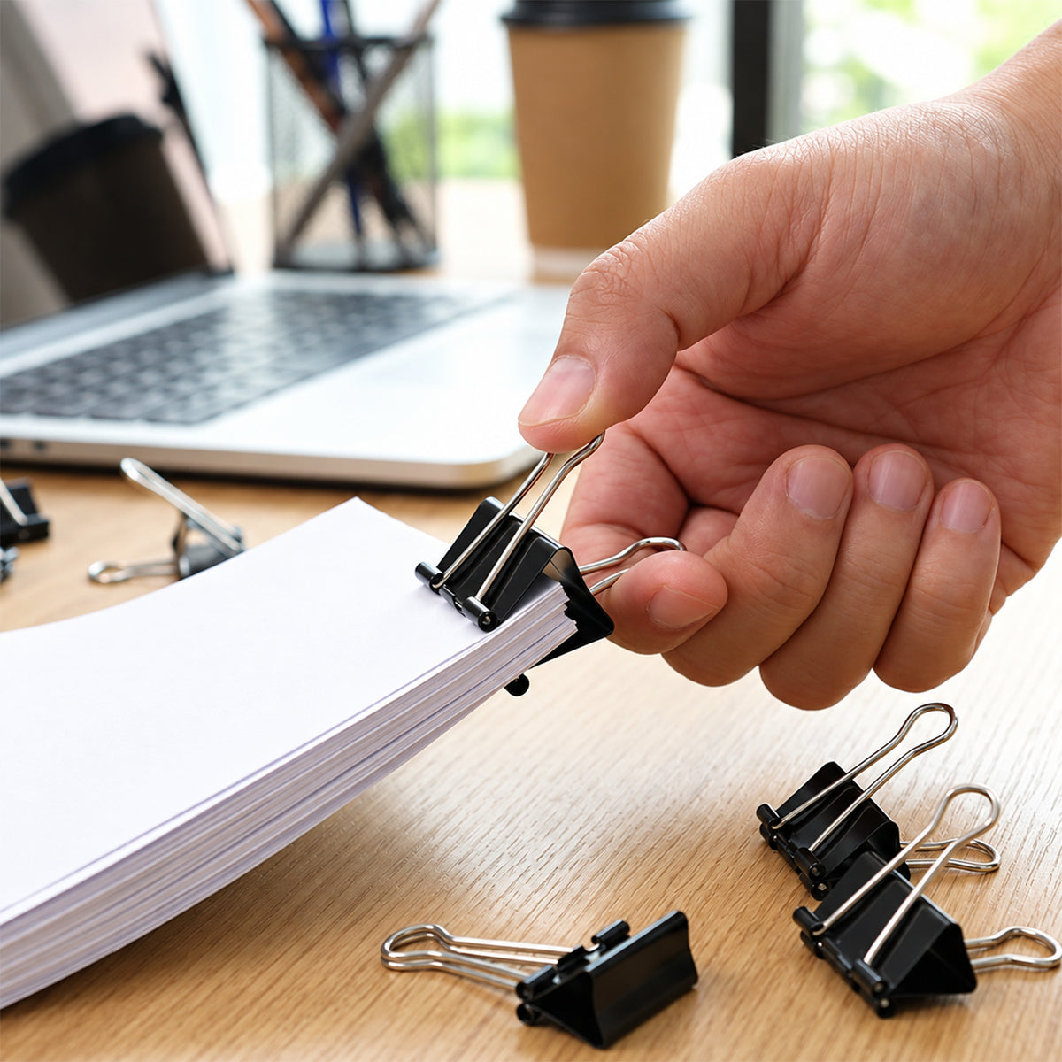 Metal Paper Holding Binder Clips for Office School and Home Organization (12 Pc, 19 MM)