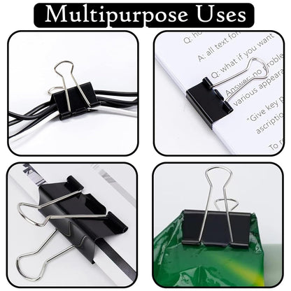 Metal Paper Holding Binder Clips for Office School and Home Organization (12 Pc, 19 MM)