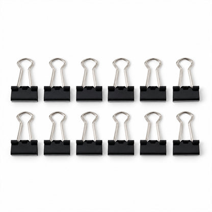 Metal Paper Holding Binder Clips for Office School and Home Organization (12 Pc, 19 MM)