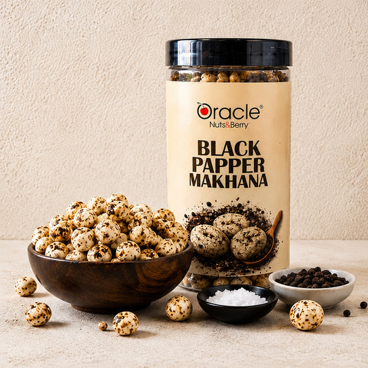 Oracle Black Pepper Makhana, Roasted Crunchy Kali Mirch Healthy Fox Nuts Snack 75g