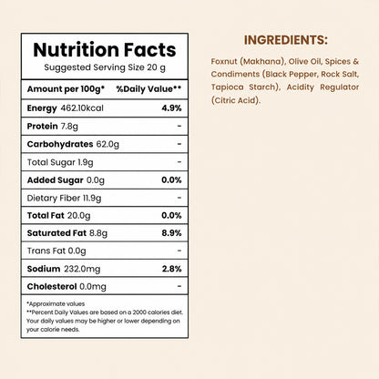Healthy black pepper seasoned fox nuts, a perfect snack option