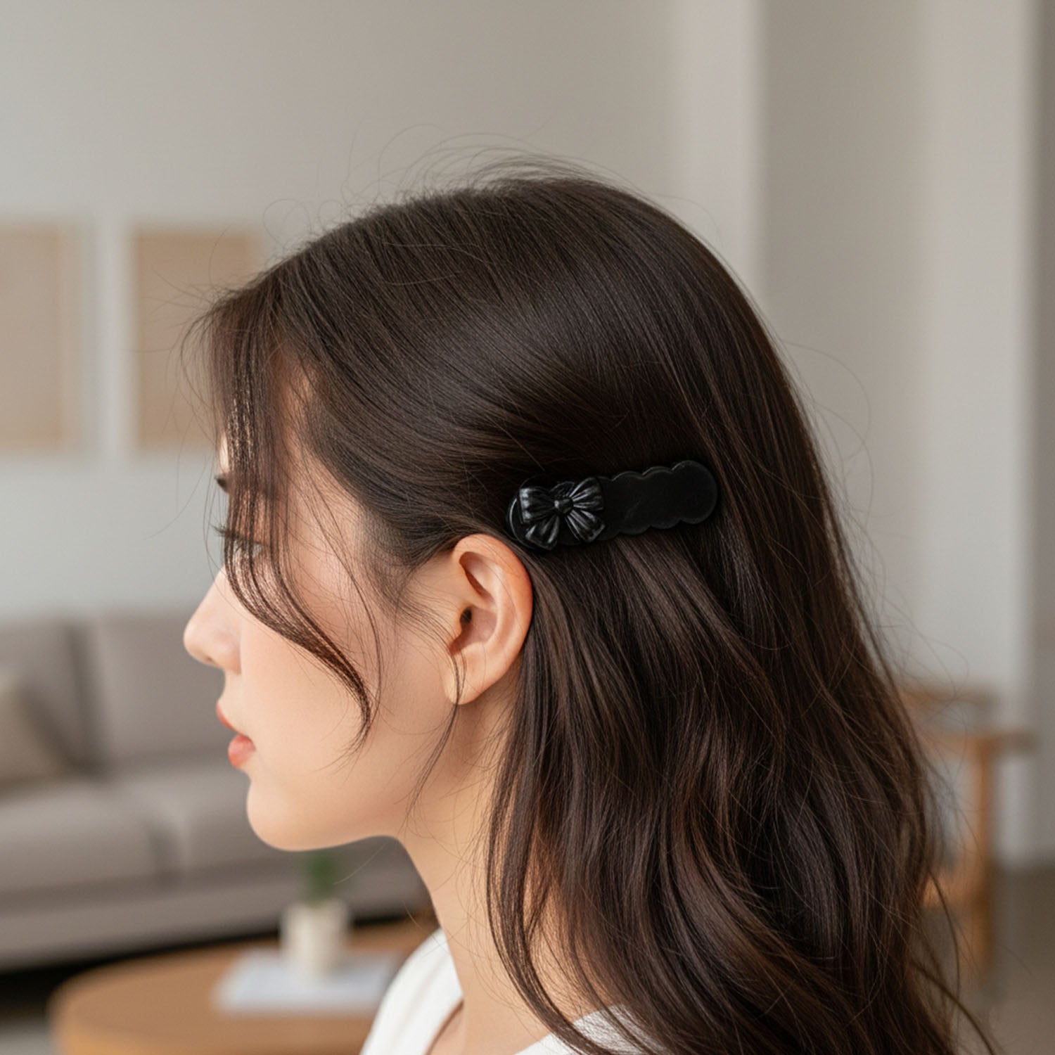 Classic black bow hair pins