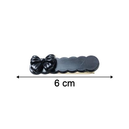 Trendy black bow clip set