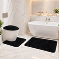Bathroom Mat Set with Toilet Contour Rug and Lid Cover, Anti Slip (3 Pc Set)