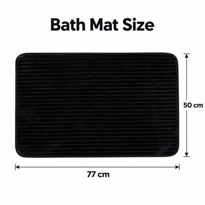 Bathroom Mat Set with Toilet Contour Rug and Lid Cover, Anti Slip (3 Pc Set)