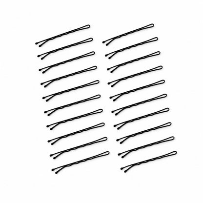 Metal Bobby Hair Pins with Wavy Grip and Rounded Tips for Everyday Styling (20 Pc)