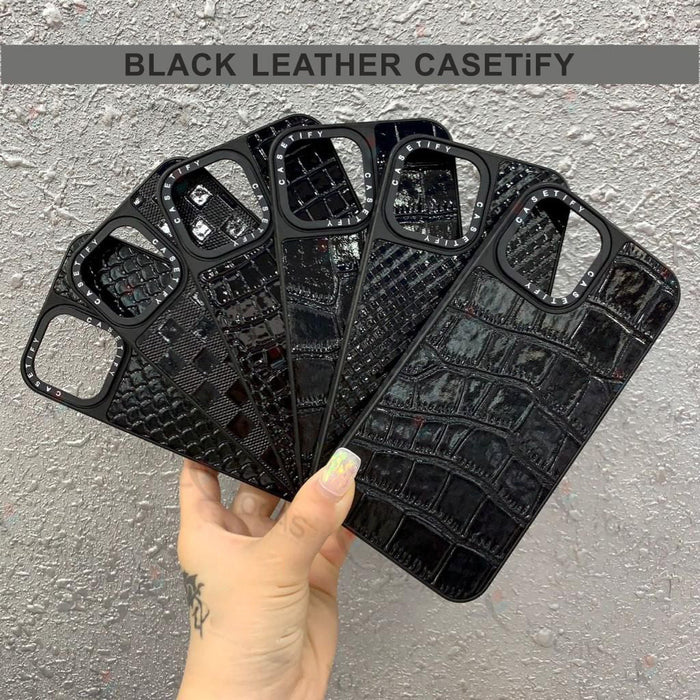 Black Leather Hard Case For Samsung