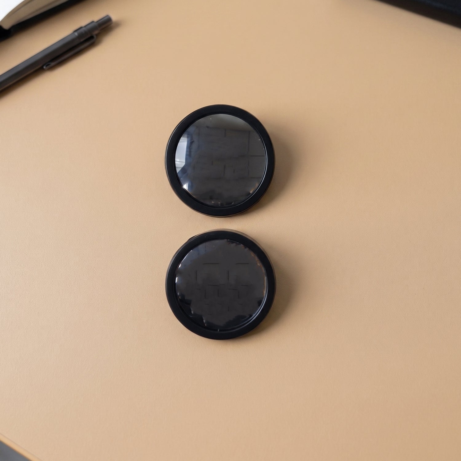 Close-up view of 360° adjustable car blind spot mirror