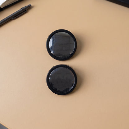 Close-up view of 360° adjustable car blind spot mirror