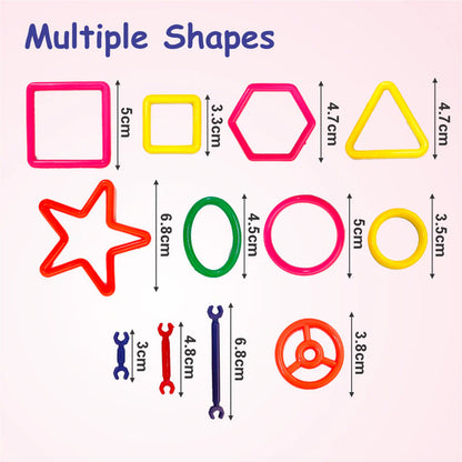 Aditi Creative Stick Building Set for Kids with Colorful Shapes & Connectors Structure Play Kit