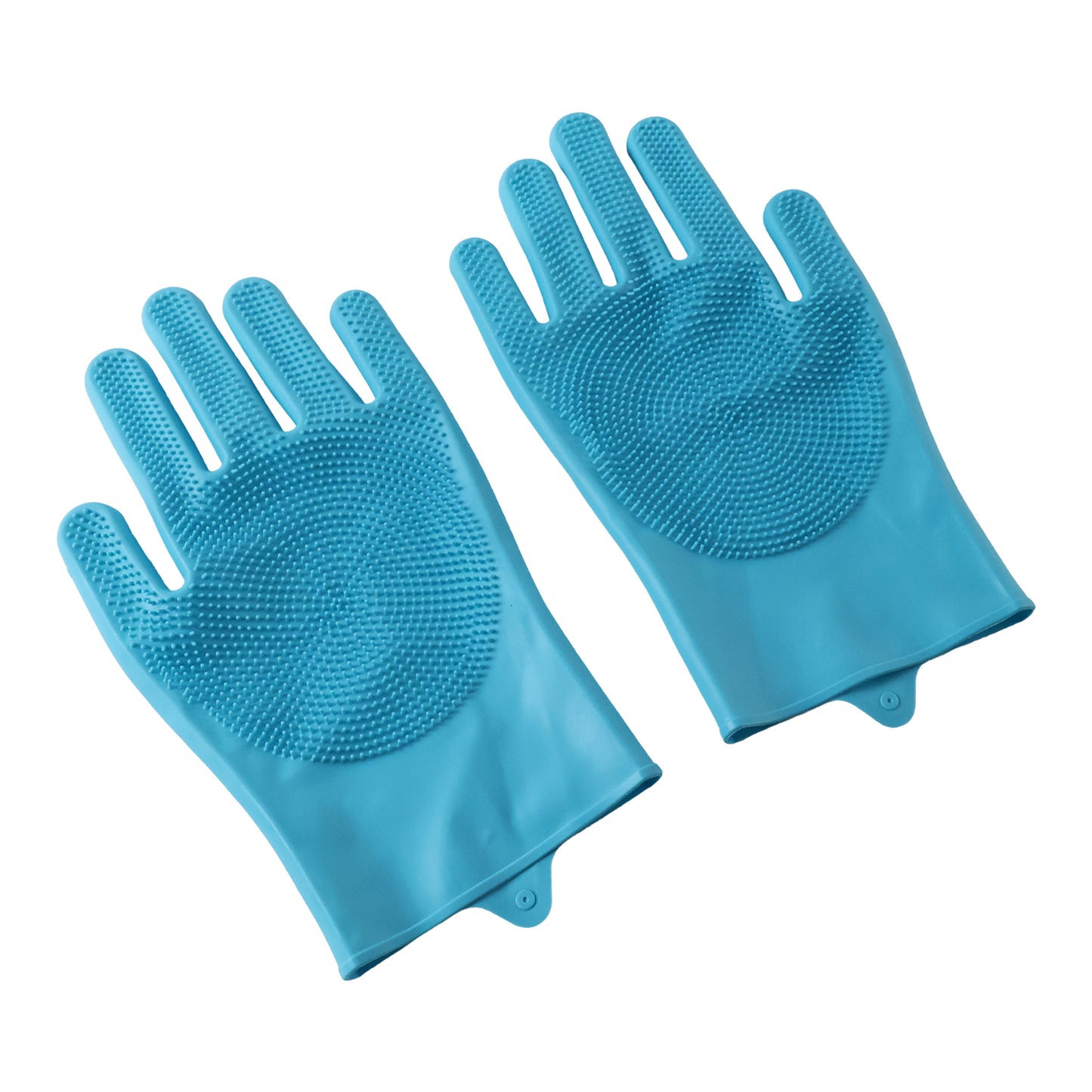 Reusable Silicone Cleaning Gloves with Scrubber Bristles for Kitchen (1 Pair)