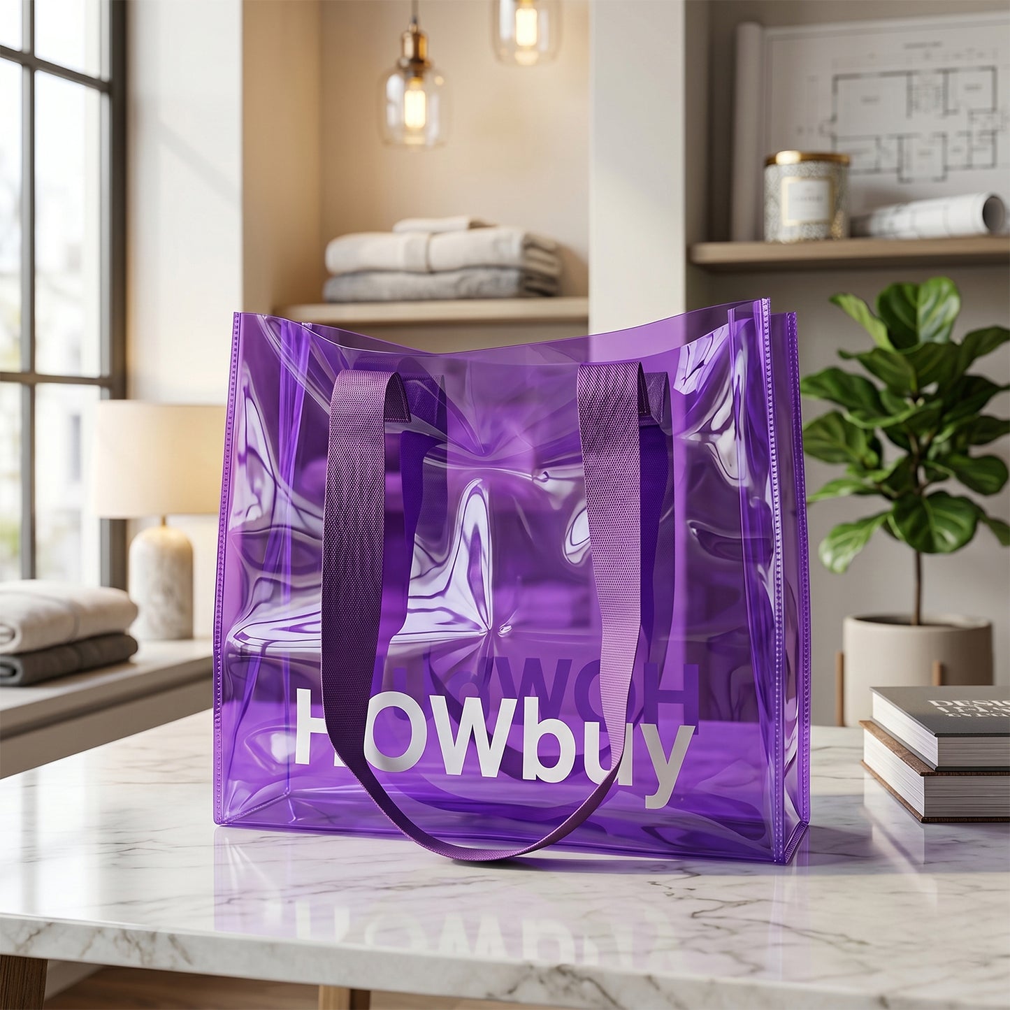 Additional view of transparent shopping tote bag